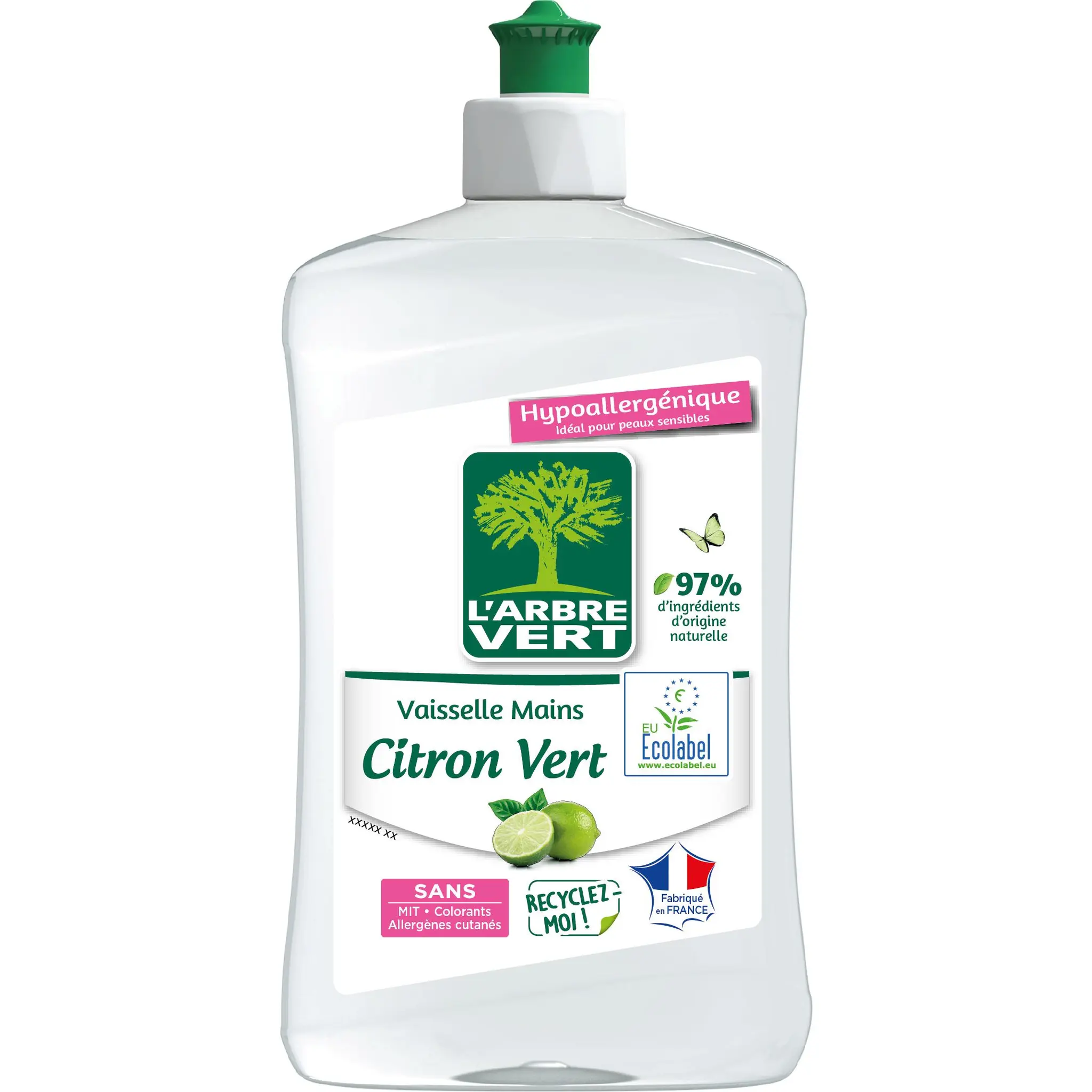 L'ARBRE VERT Liquide vaisselle mains citron vert