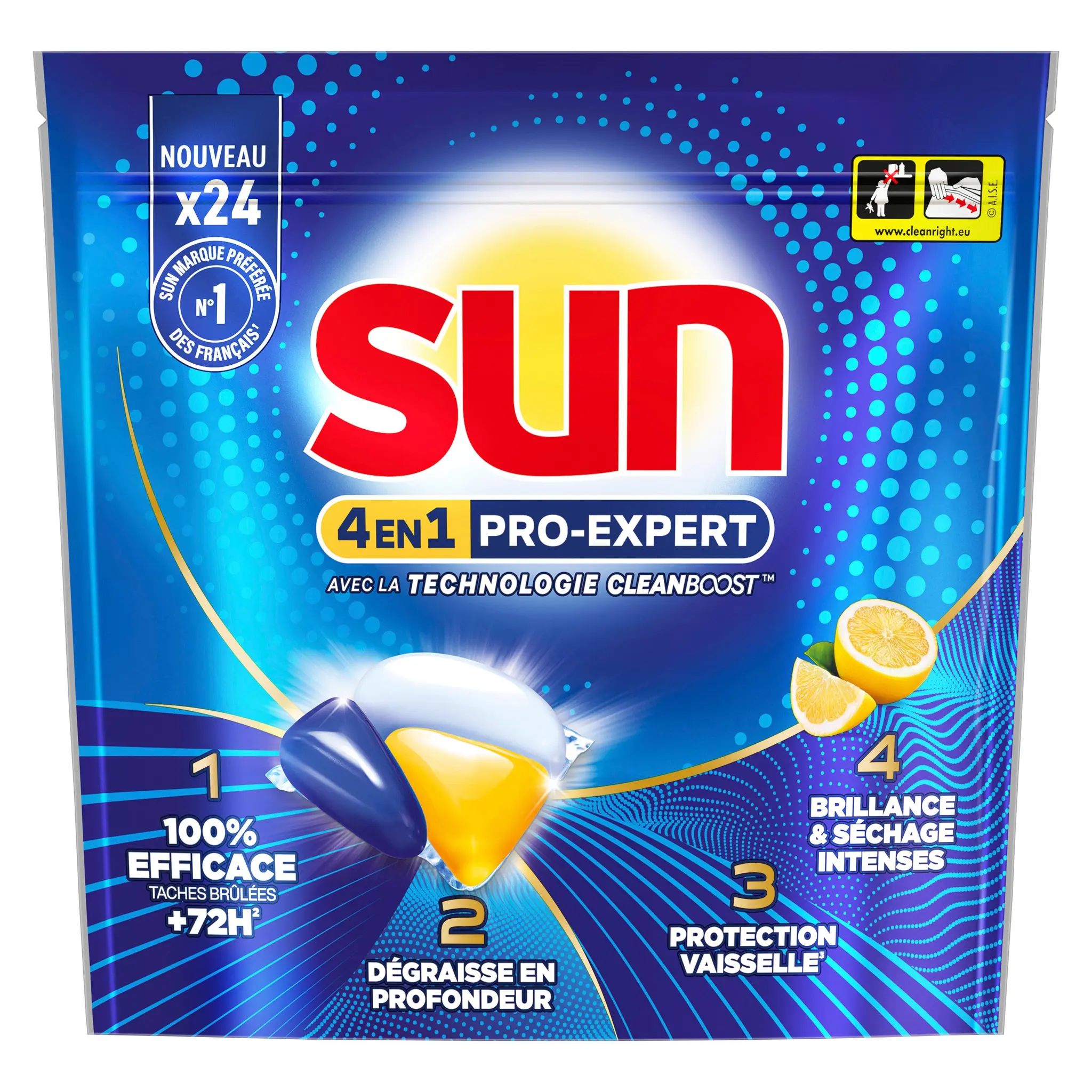 SUN Pro-Expert capsules lave-vaisselle citron