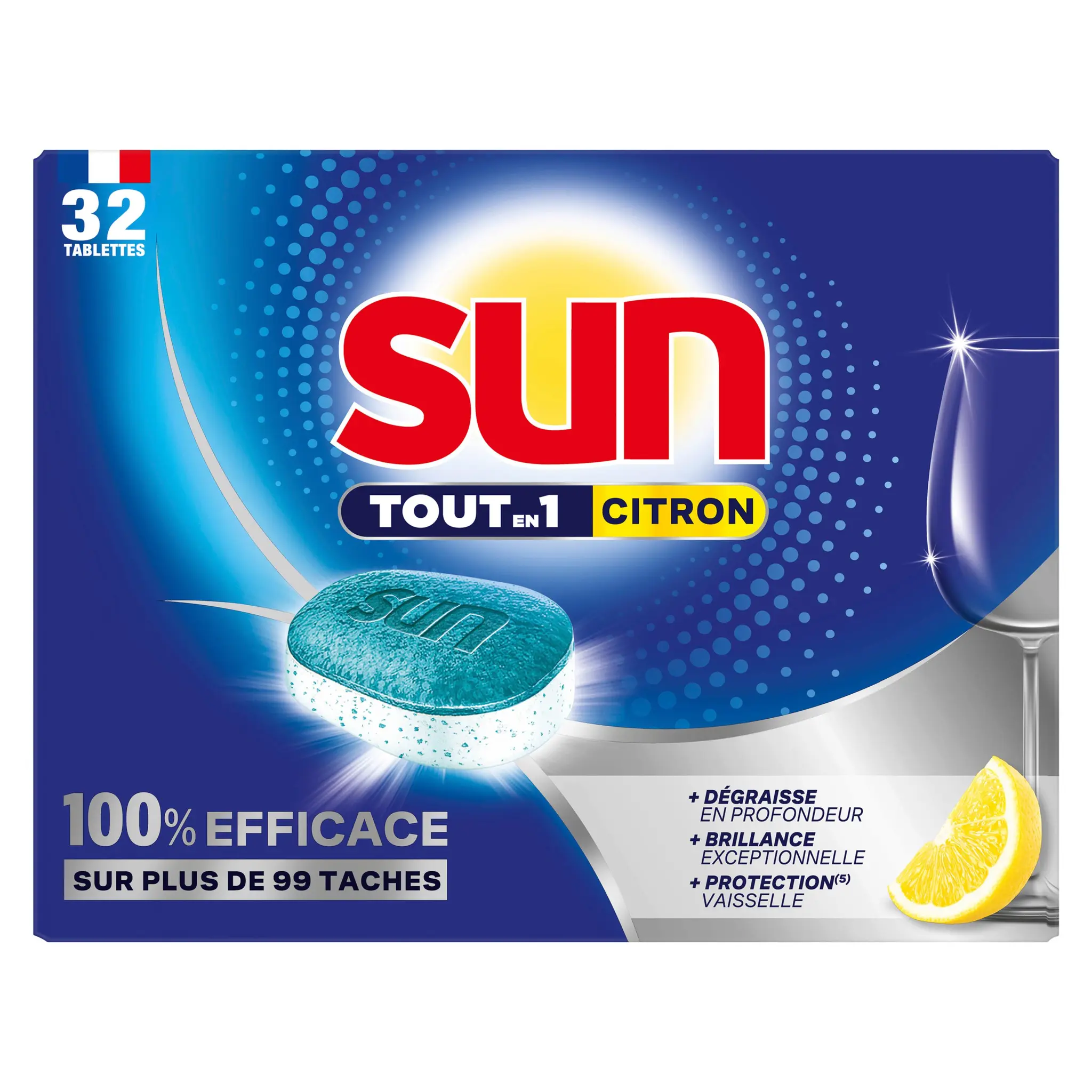 SUN Tablettes lave-vaisselle tout en un citron