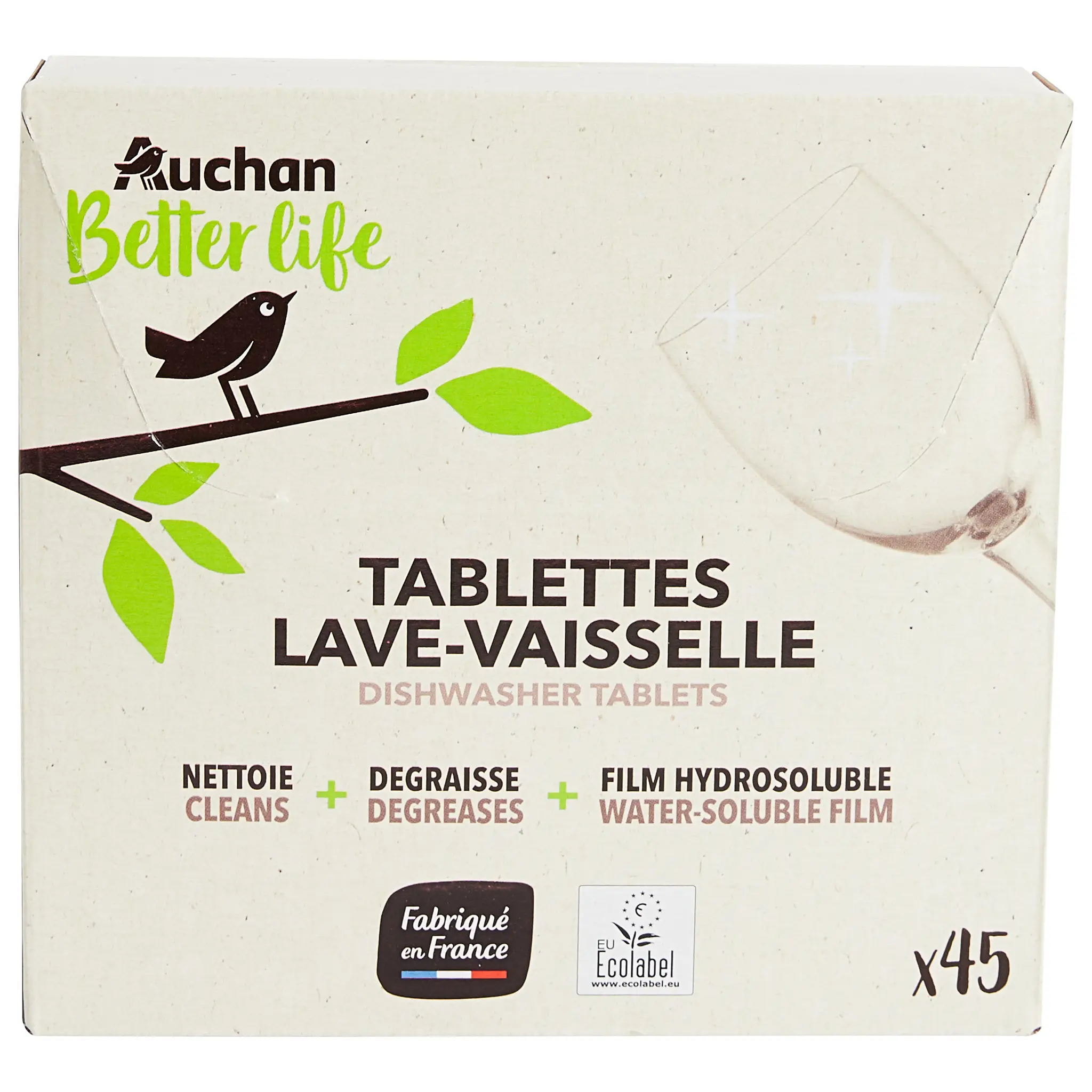 AUCHAN BETTER LIFE Tablettes lave-vaisselle écologiques