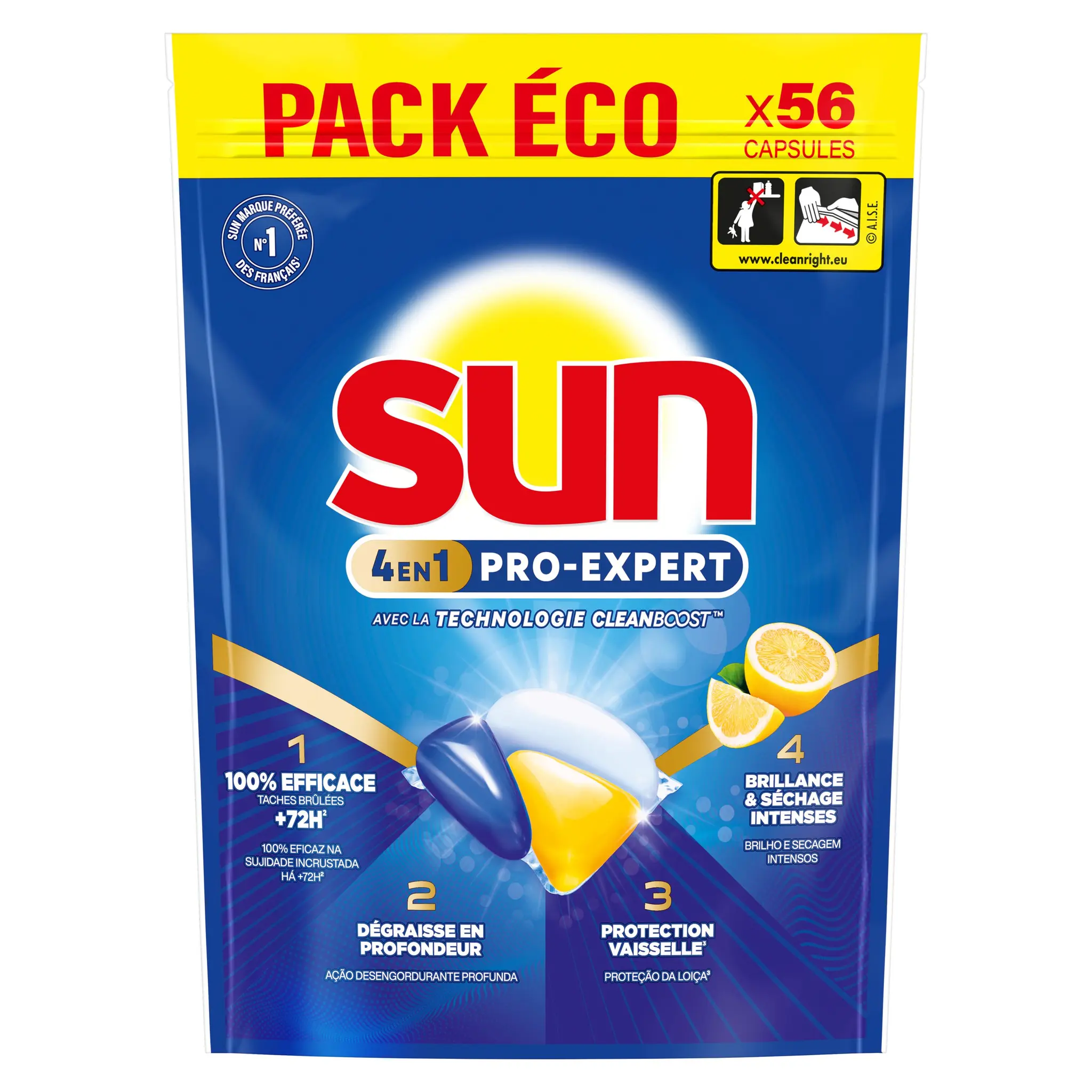 SUN Capsules lave-vaisselle citron