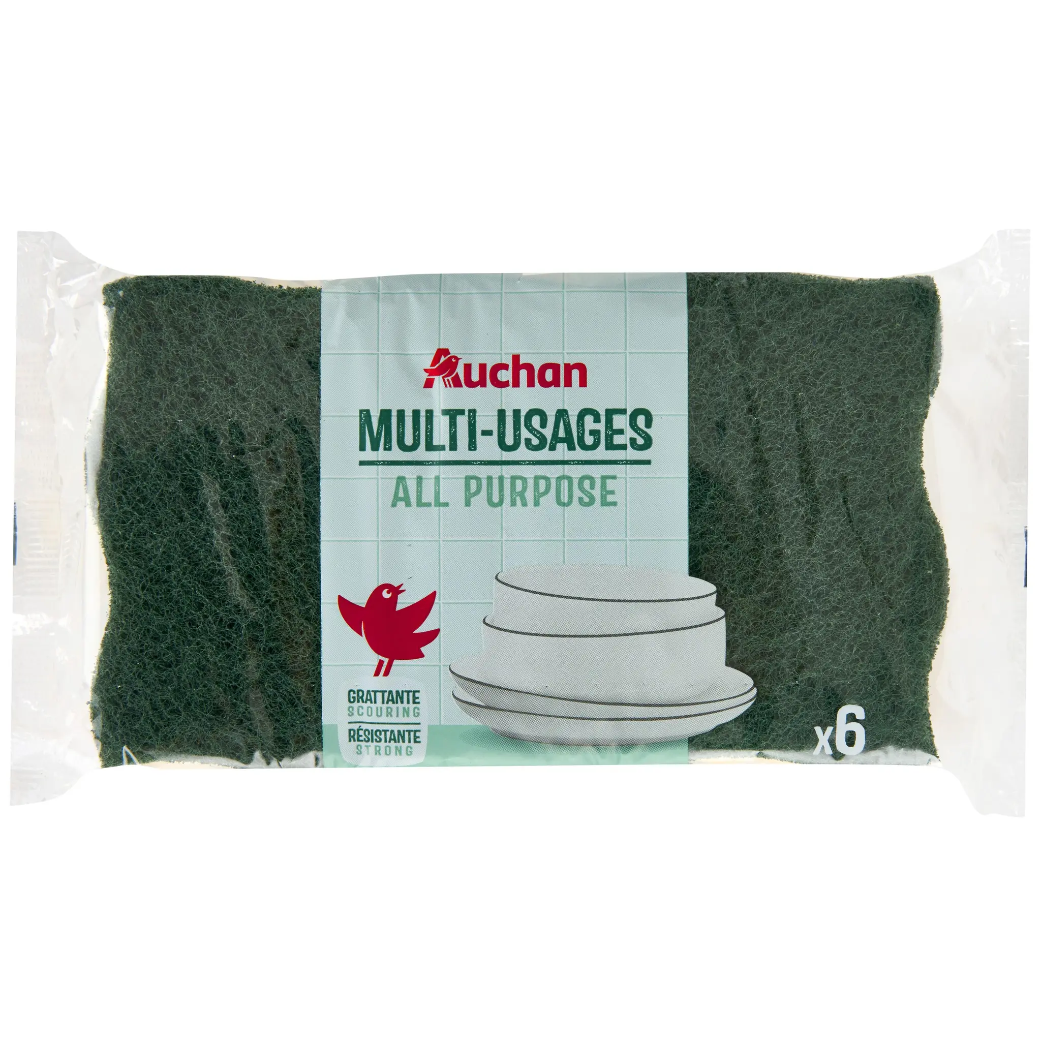 AUCHAN Éponges grattantes multi-usages