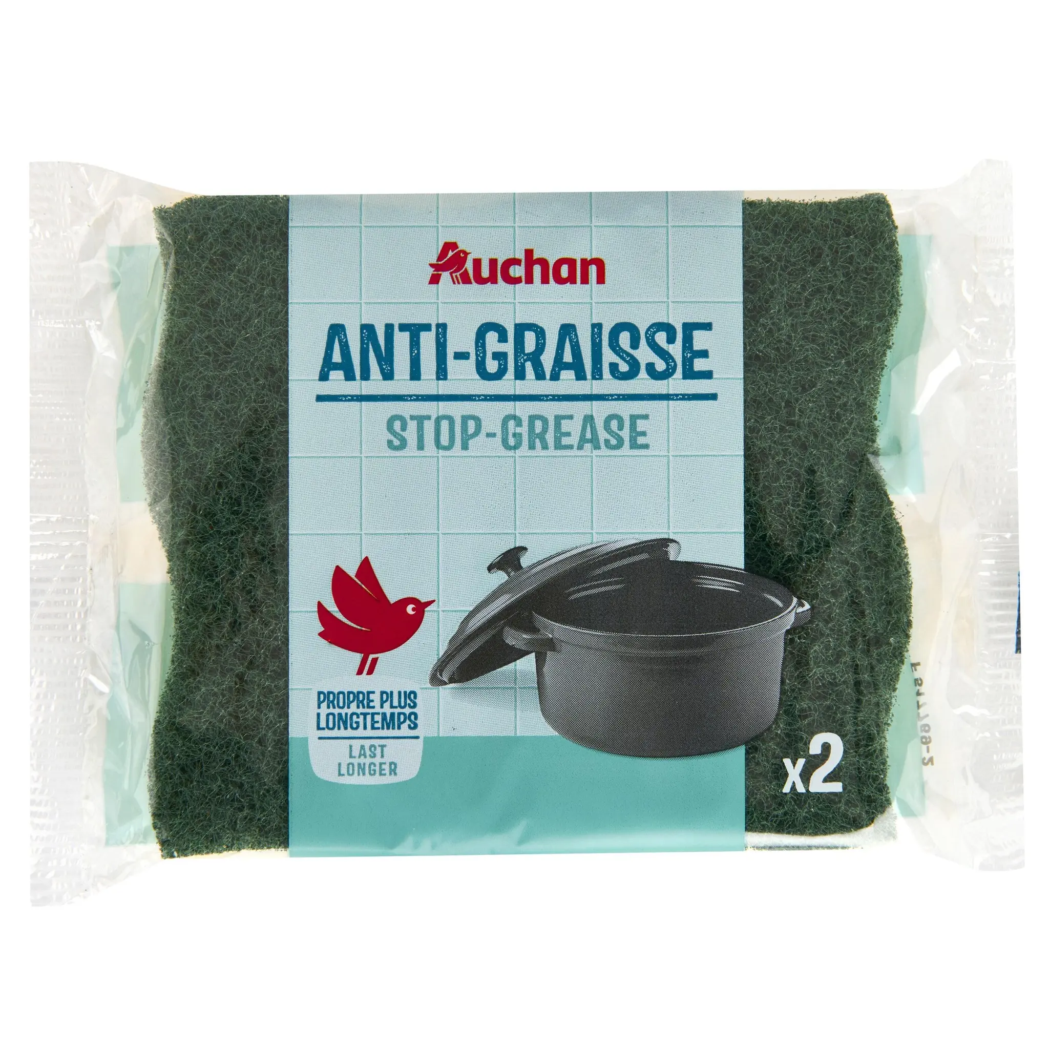 AUCHAN Éponges grattantes anti- graisse