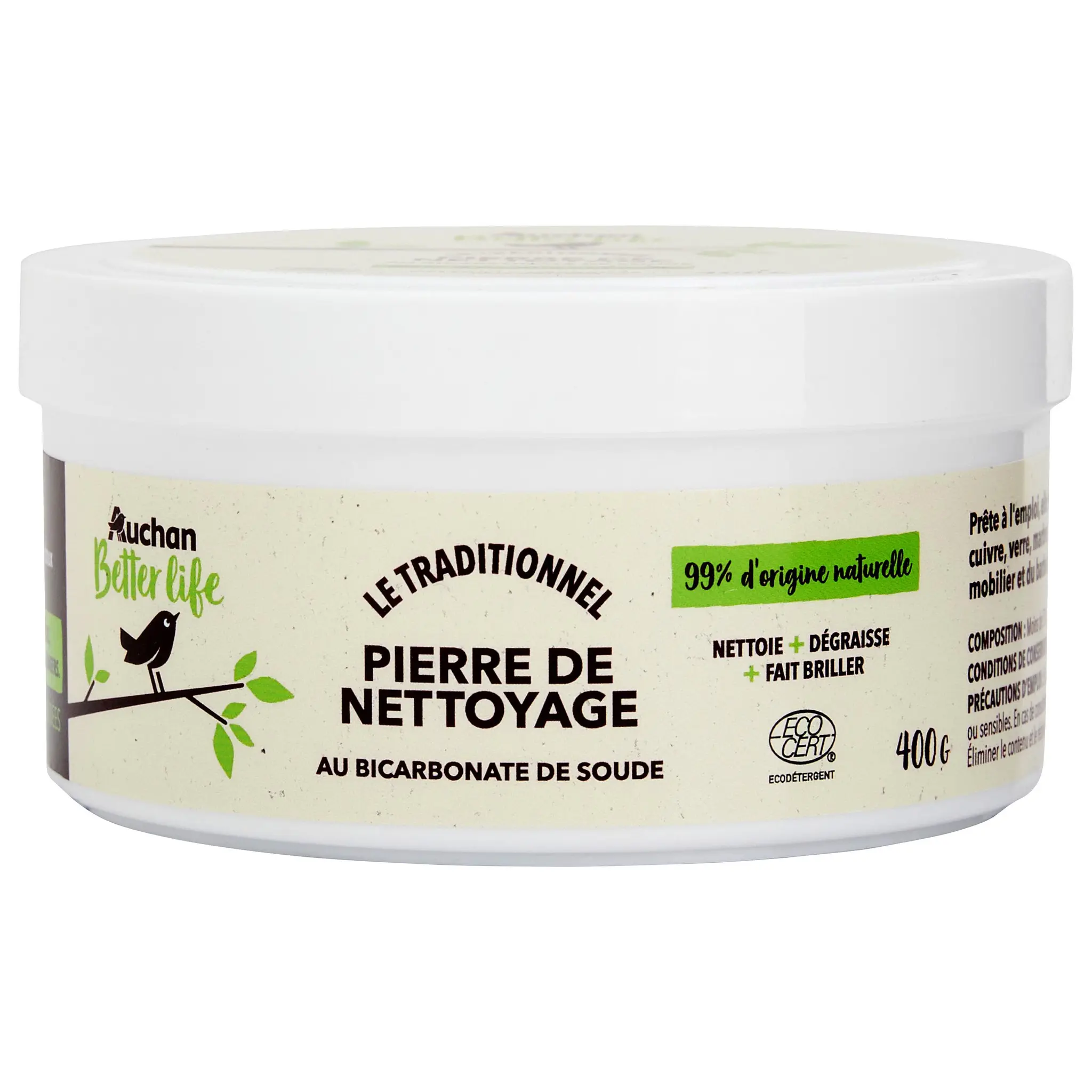 AUCHAN BETTER LIFE Ecodet Pierre de nettoyage au bicarbonate de soude