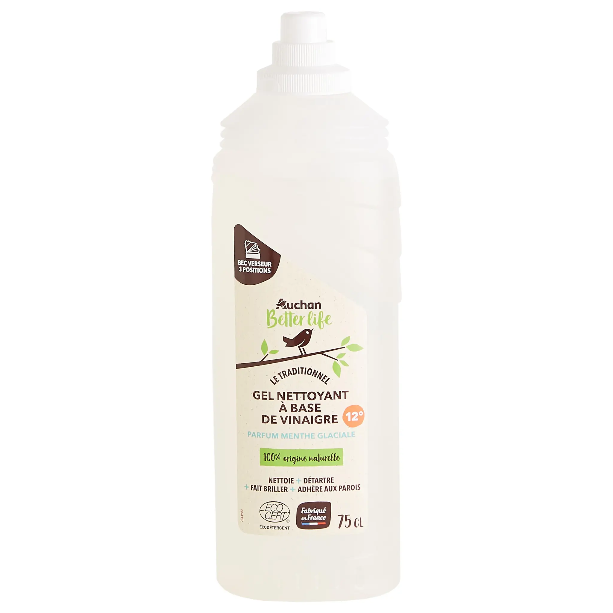 AUCHAN BETTER LIFE Ecodet Gel nettoyant vinaigre menthe