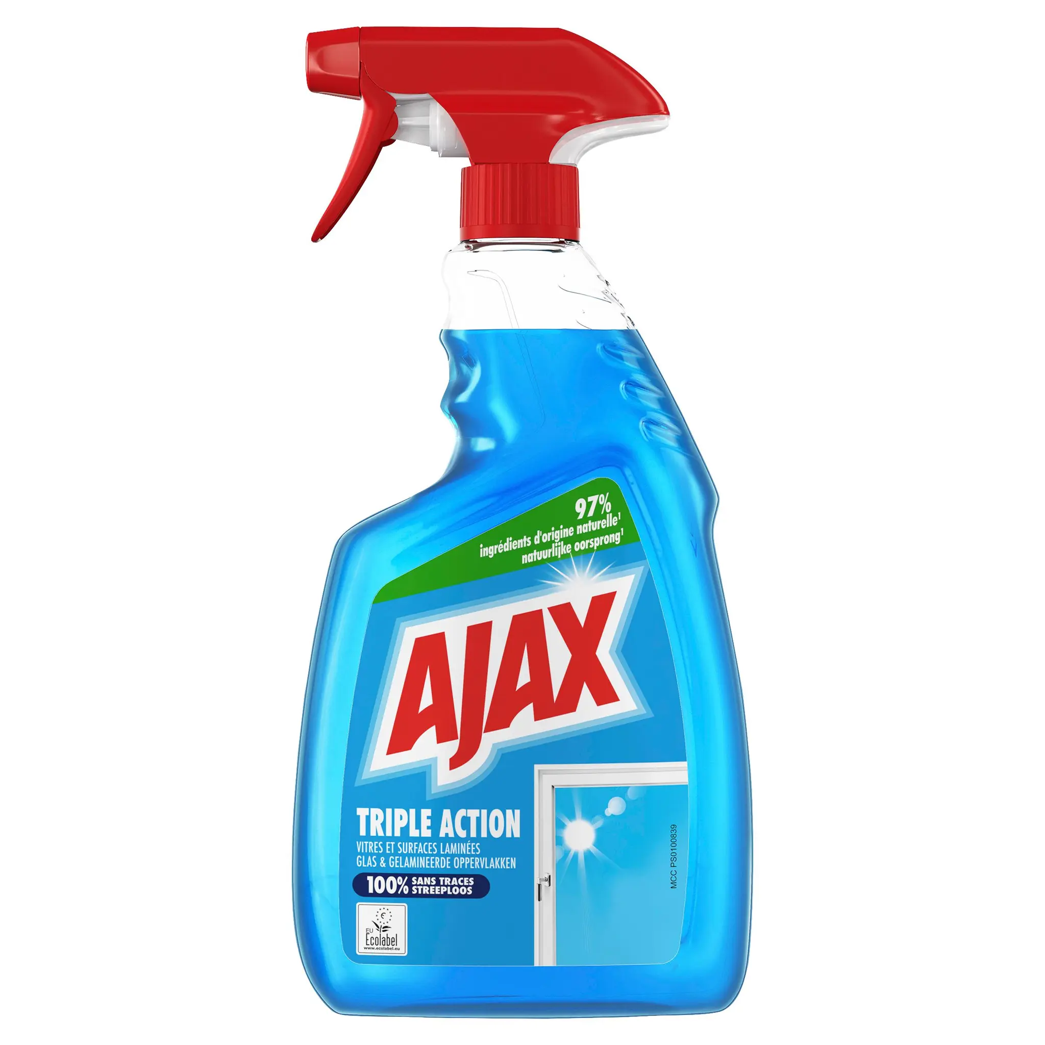 AJAX Spray vitres triple action ecolabel