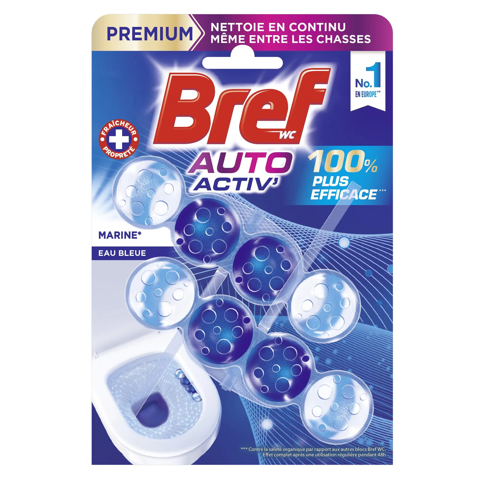 BREF Nettoyant wc auto activ marine