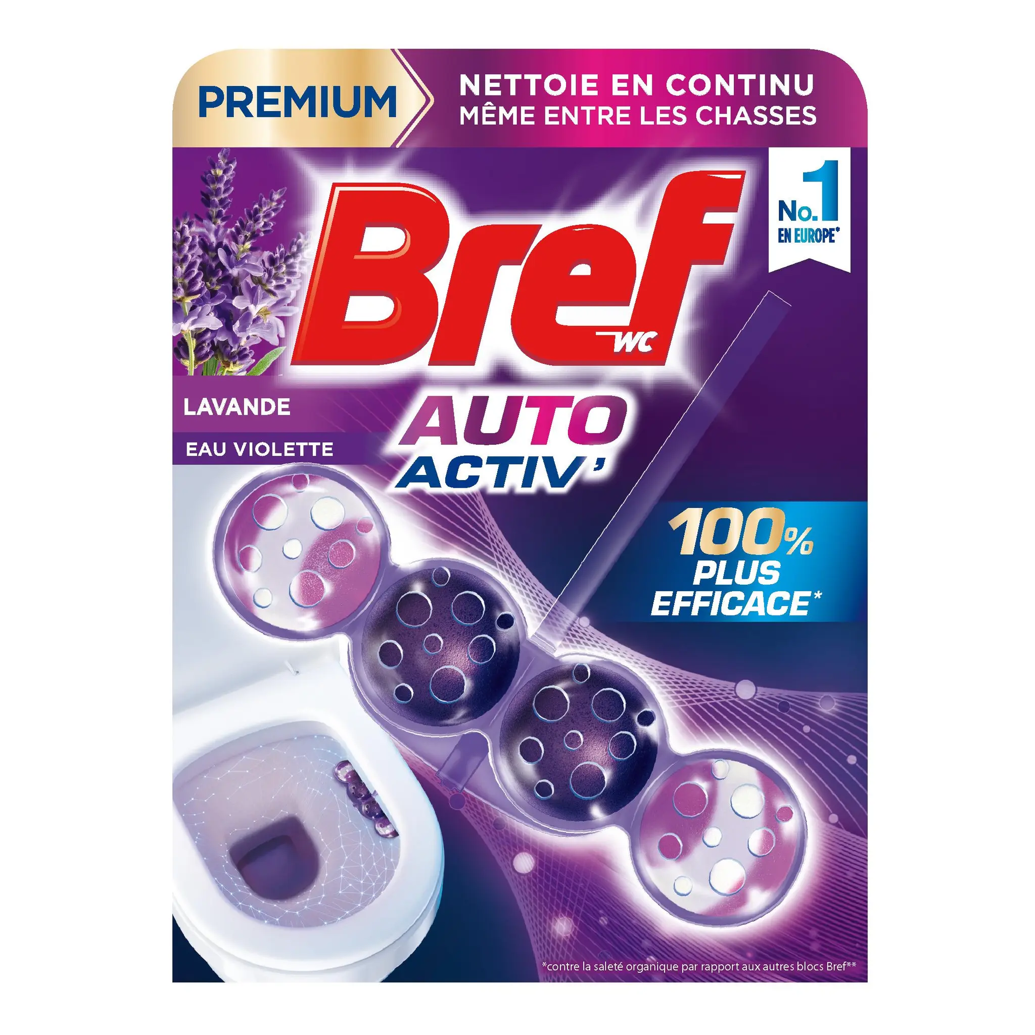 BREF Auto activ bloc wc lavande efficacité premium