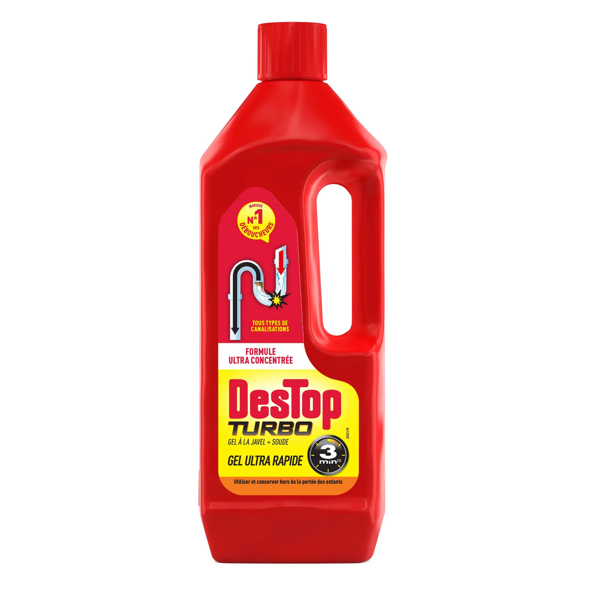 DESTOP Gel déboucheur canalisations javel et soude ultra rapide