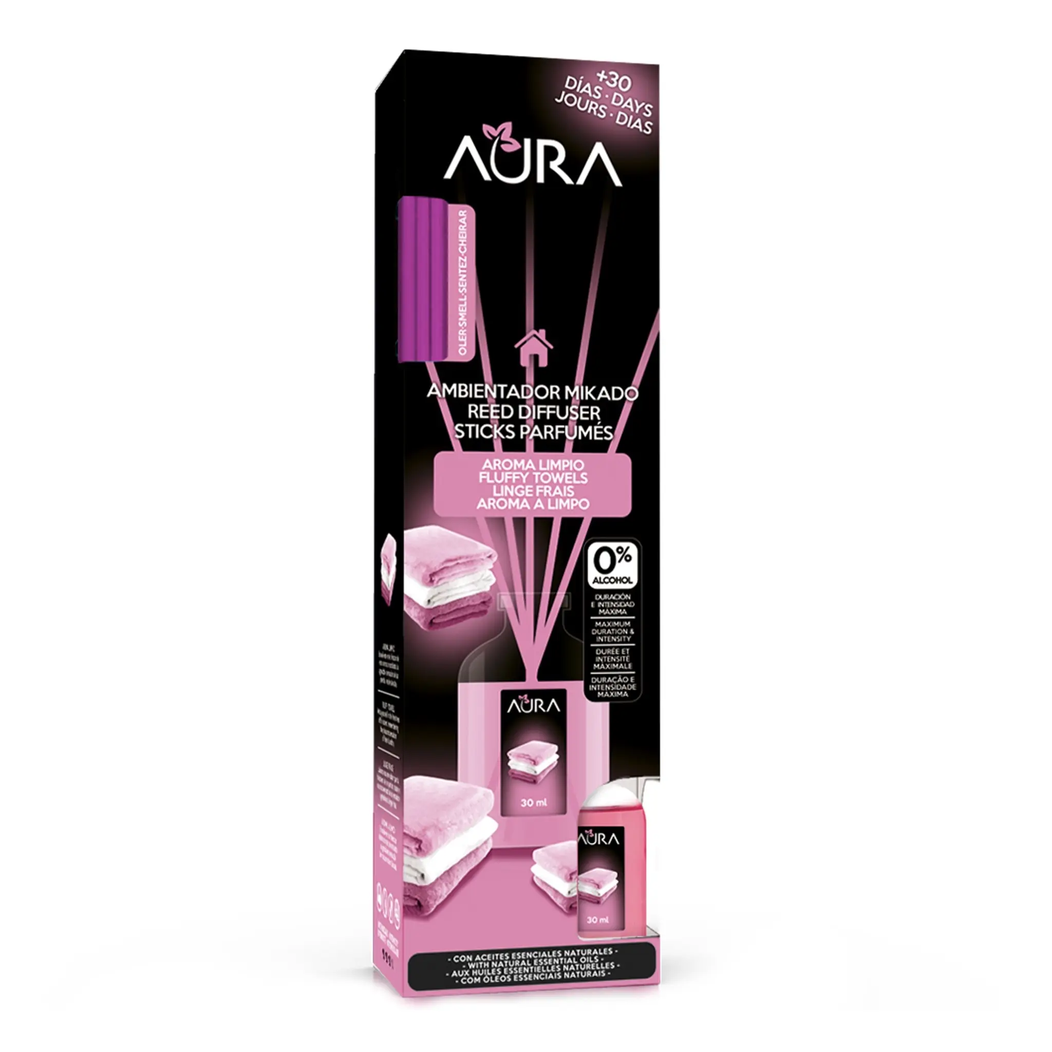 AURA Diffuseur stick parfumé linge frais