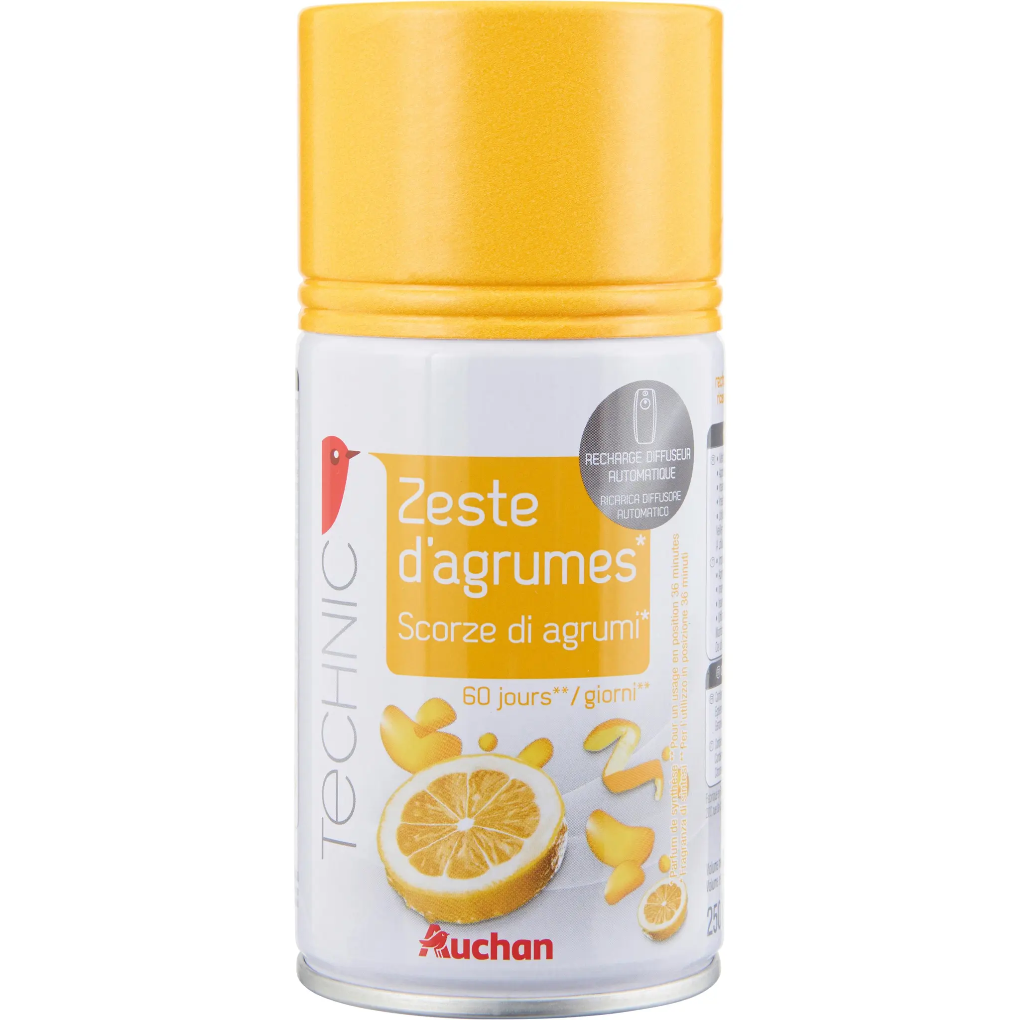 AUCHAN Recharge pour diffuseur automatique zestes d'agrumes