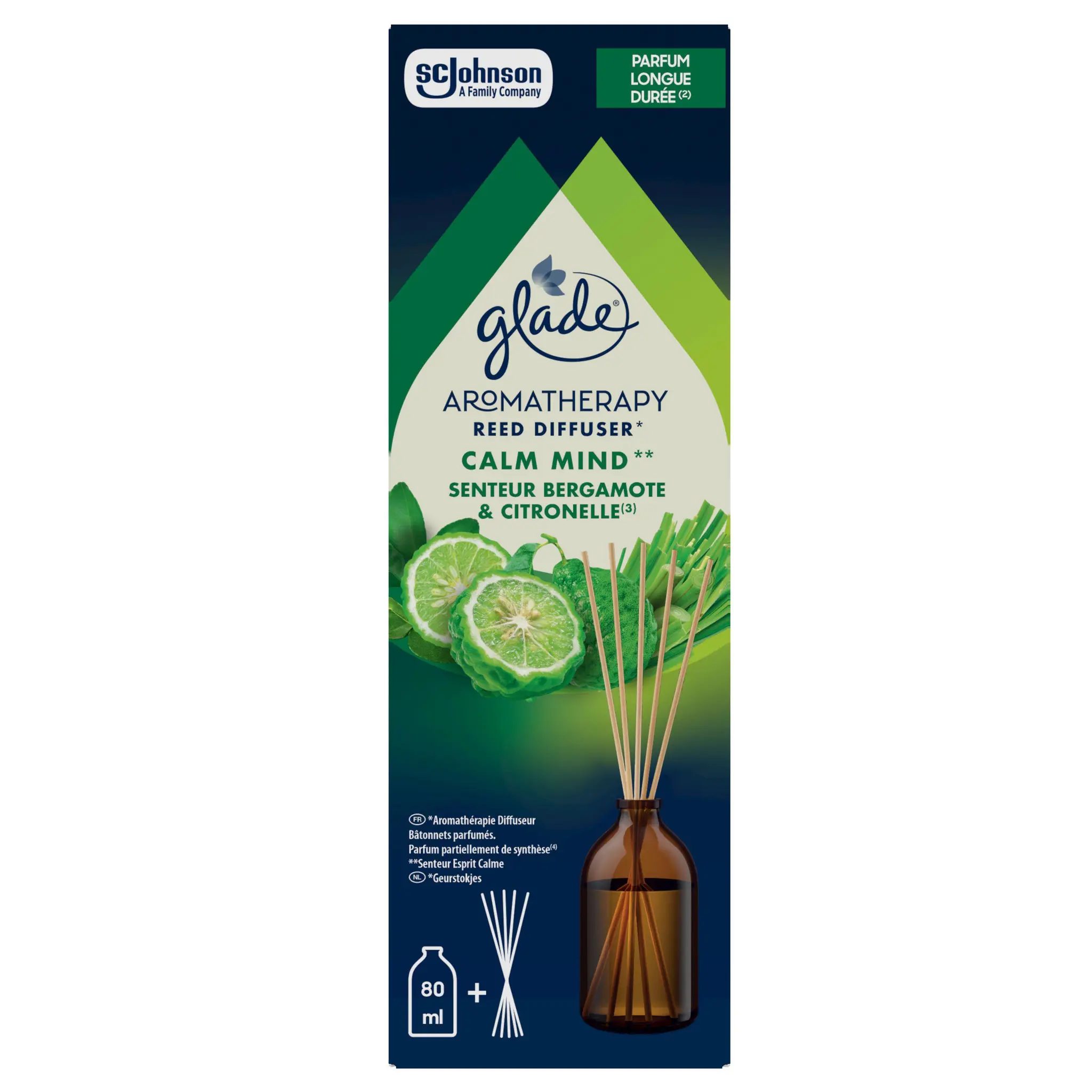 GLADE Diffuseur stick Aromatherapy bergamote et citronnelle