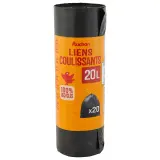 AUCHAN Sacs poubelle à liens coulissants 20L