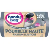 HANDY BAG Sacs poubelle recyclés ultra résistants fixation élastique poubelles hautes 20-30L