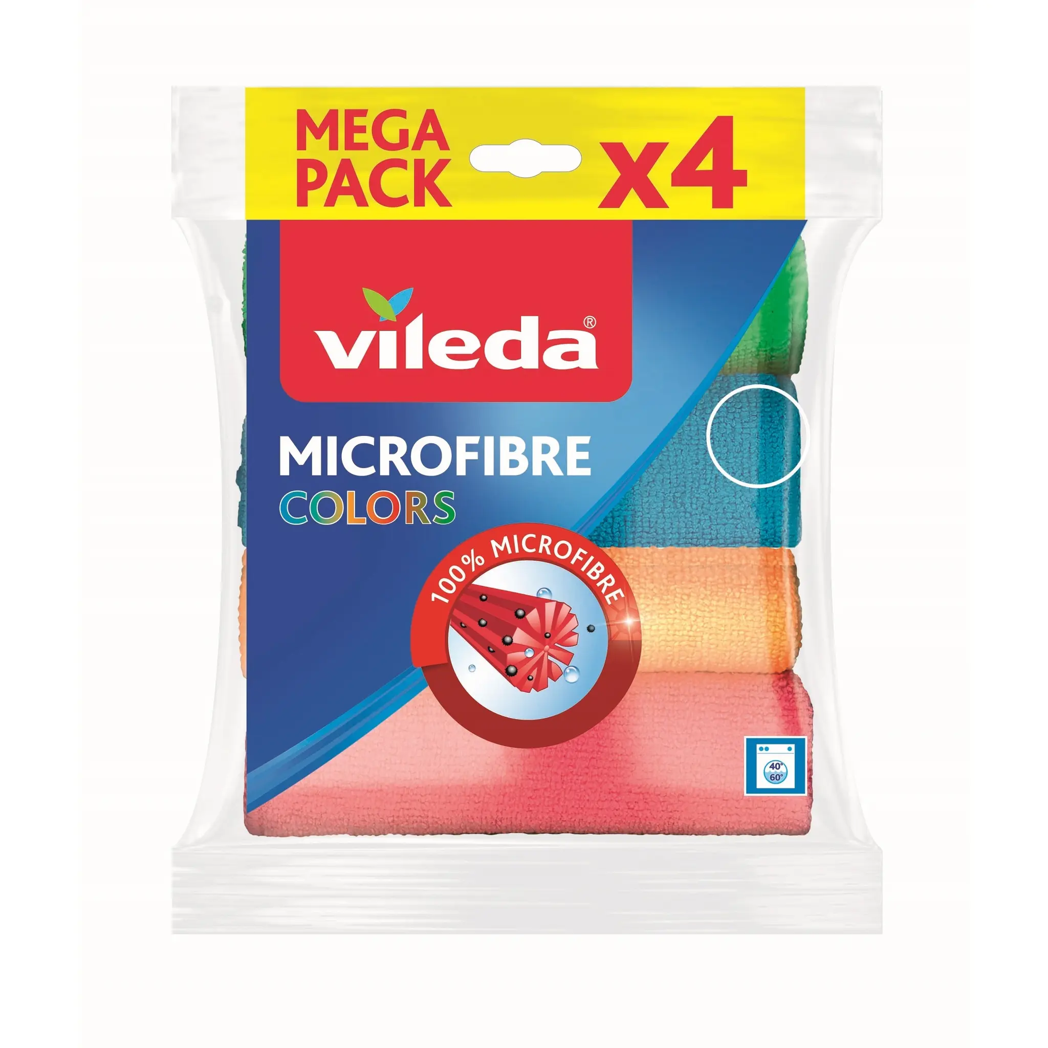 VILEDA Chiffons microfibre colorés