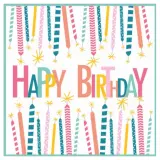 ACTUEL 20 serviettes décorées Happy birthday 33cm 3 plis