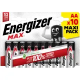 ENERGIZER Lot de 10 piles alcalines MAX AA/LR06