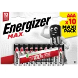 ENERGIZER Lot de 10 piles alcalines MAX AAA/LR03