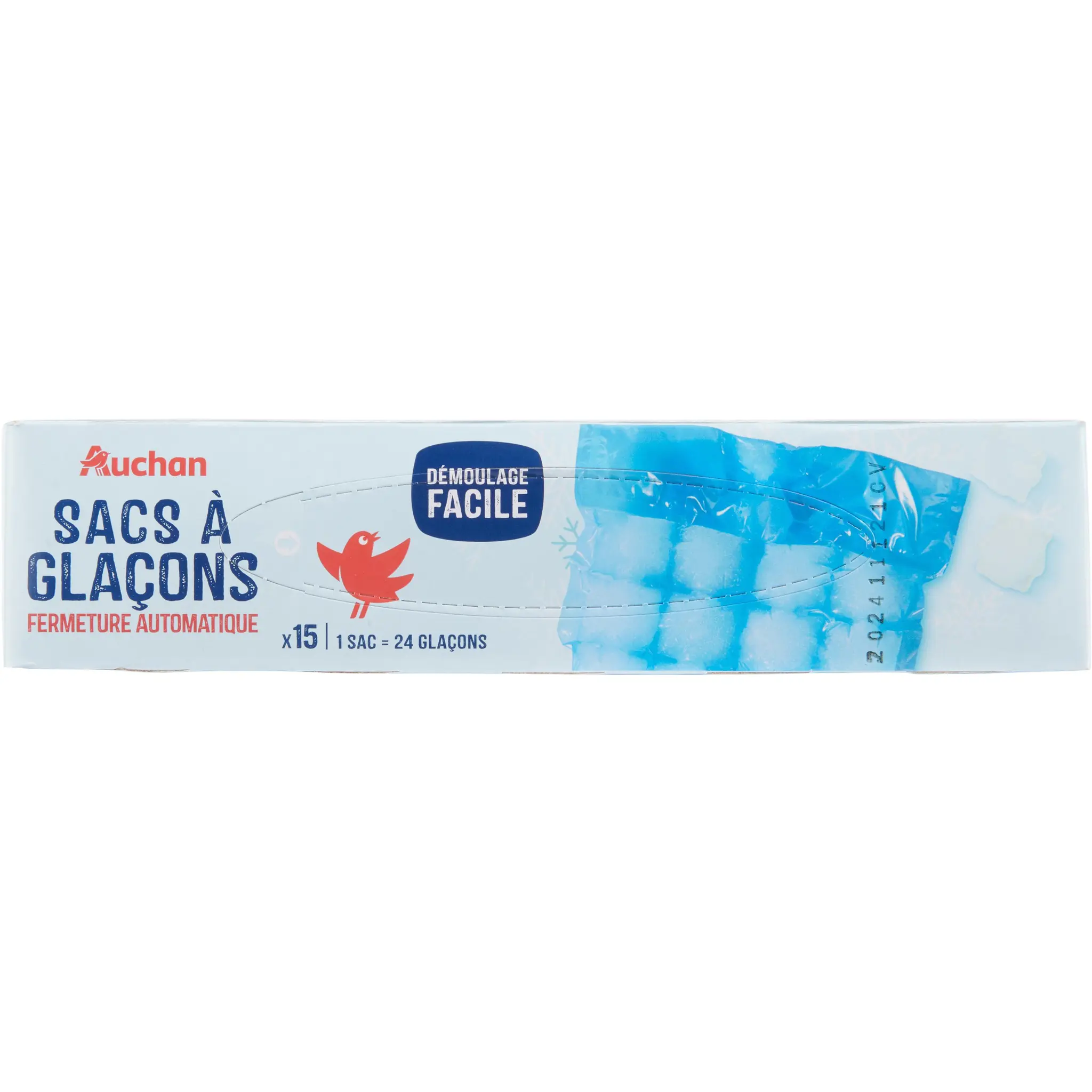 AUCHAN Sacs à glaçons démoulage facile fermeture automatique