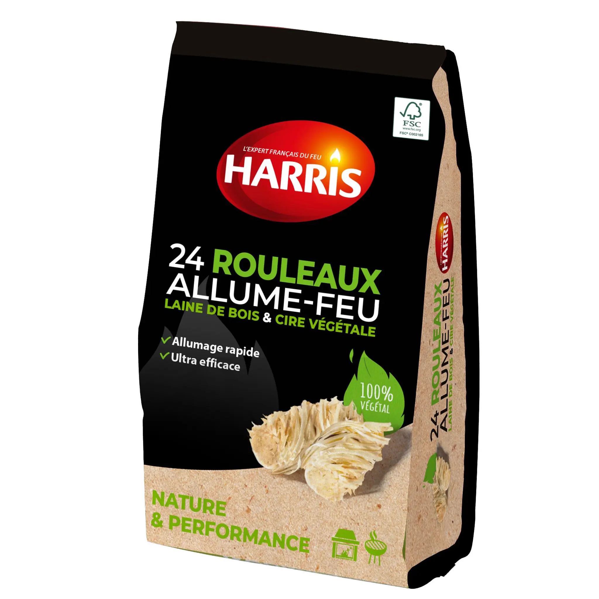 HARRIS Allume-feux rouleaux de laine de bois et cire végétale