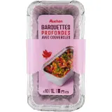 AUCHAN Barquettes profondes avec couvercles 1L