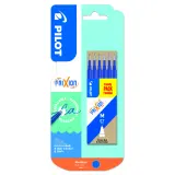 PILOT Lot de 6 recharges pour roller effaçable pointe moyenne FriXion Ball / Clicker bleu