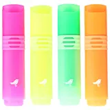 AUCHAN Lot de 4 surligneurs coloris assortis pointe biseautée