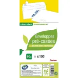 AUCHAN Enveloppes précasées auto adhésives 110x220mm