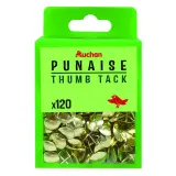 AUCHAN Boîte de 120 punaises cuivrées