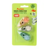 AUCHAN Pack de 3 mini rubans correcteurs 5 M - Coloris assortis