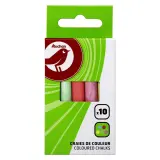 AUCHAN Boite de 10 craies de couleur 3,6g