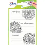 AVERY Etiquettes Scolaires Matières Coloriages X15 76x34mm
