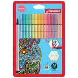 STABILO Feutres x15 PEN 68 Pastel Love Pointe 1mm