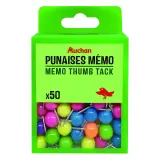 AUCHAN Boite de 50 punaises mémo