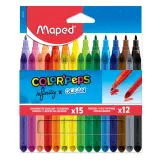MAPED Pochette de 15 crayons de couleur infinity + 12 feutres Ocean Color'Peps