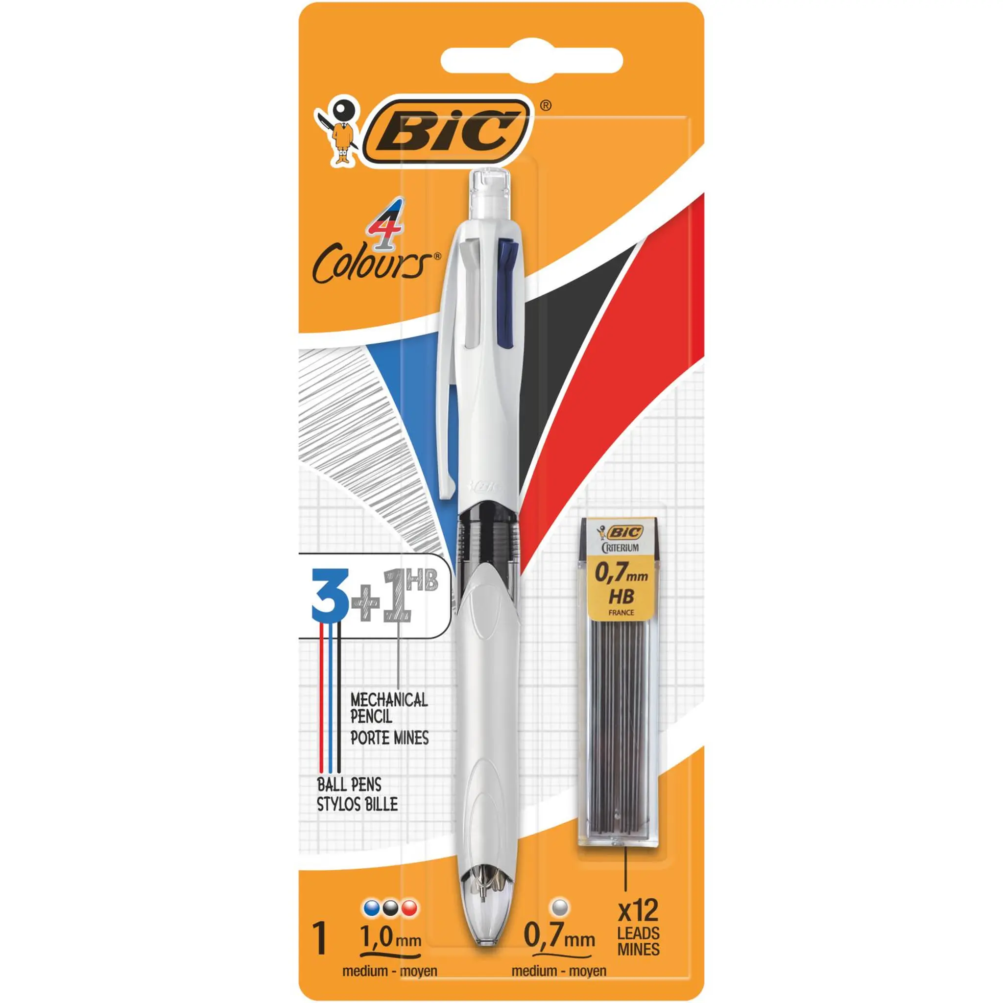 BIC stylo 3 couleurs + recharge porte-mines HB