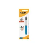 BIC Mini stylo bille rétractable 4 couleurs pointe moyenne bleu/noir/rouge/vert