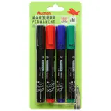 AUCHAN Lot de 4 marqueurs permanents pointe ogive