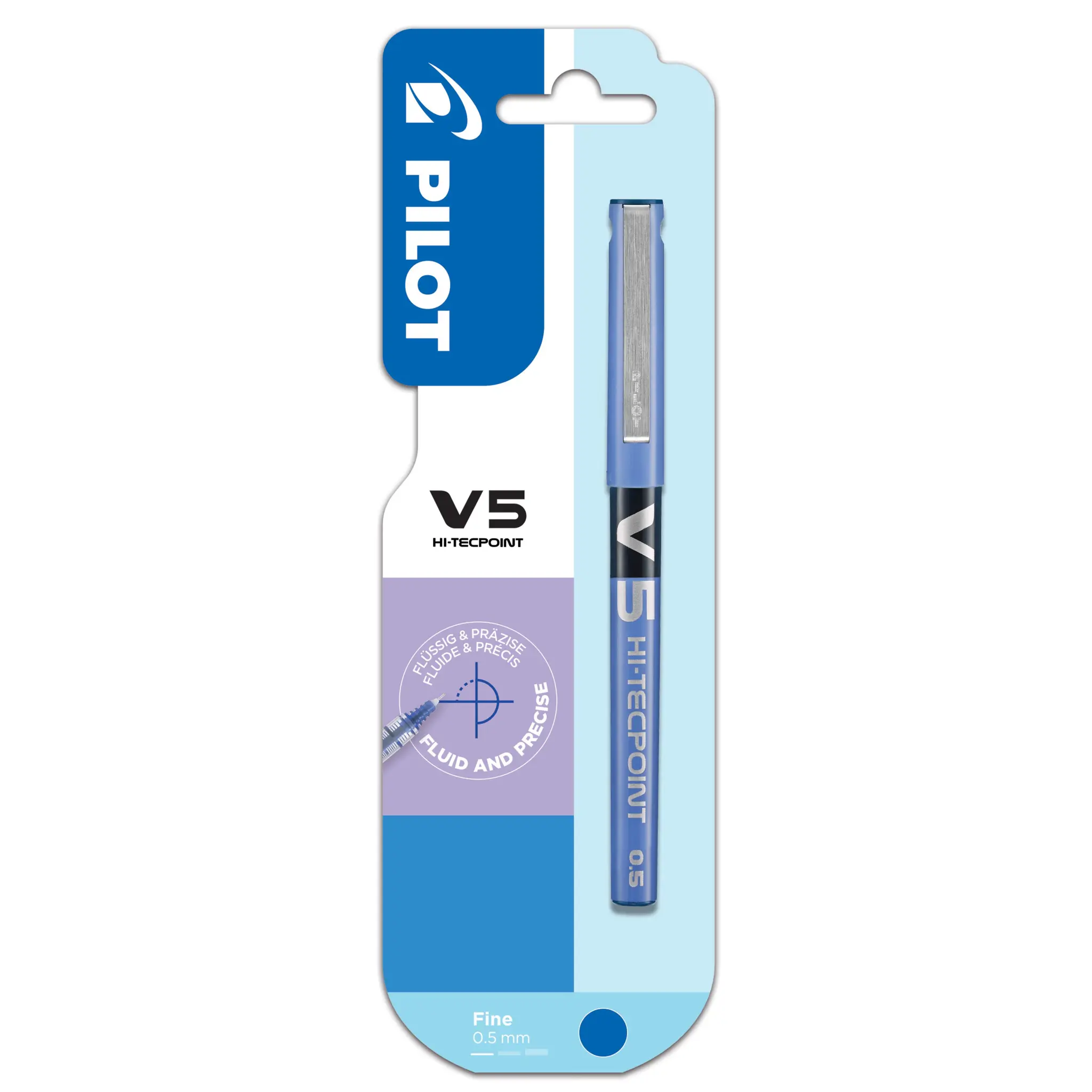 PILOT Stylo Rollerball Hi-Tecpoint V5 - Bleu