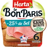 Herta Le Bon Paris Jambon avec moins de 25% de sel et sans nitrite x6 210g