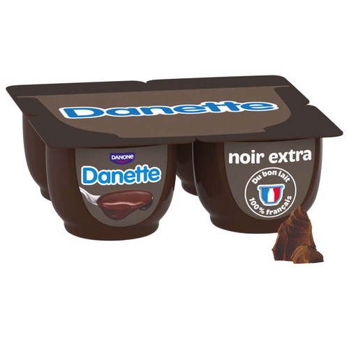 Danette Crème Dessert Chocolat Noir Extra 4x125g