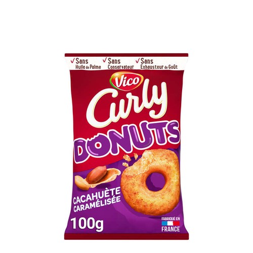 Curly Donuts Cacahuète Caramélisée Sucrée-Salée 100g