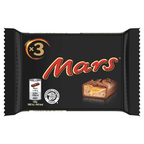 Mars Barres Chocolatées Goût Original x3