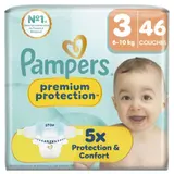 Pampers Premium Protection Taille 3 - 6kg-10kg – x46 Couches