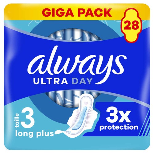 Always Ultra Serviettes Menstruelles Long Plus Avec Ailettes Taille 3 x28