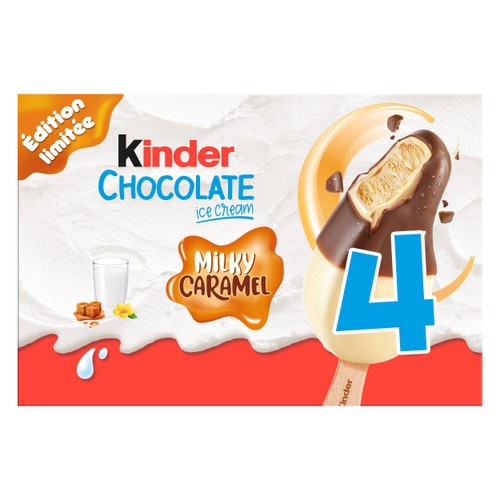 Kinder Bâtonnet glacé Chocolat au lait et caramel x4 152g