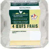 Monoprix Oeufs de poules élevées en plein air x4