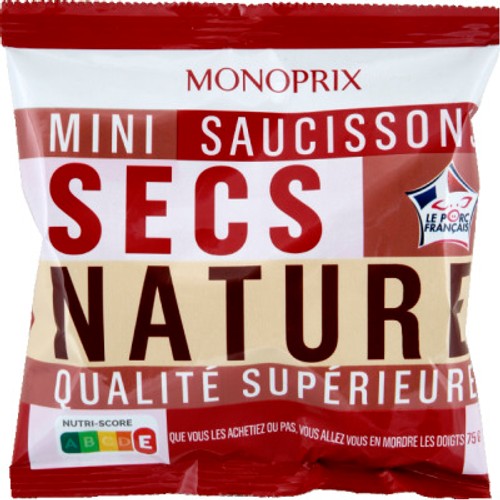 Monoprix Mini Saucissons Secs Nature 75g