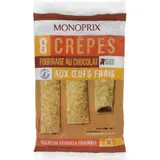 Monoprix Crêpes Fourrées Au Chocolat x8 240g