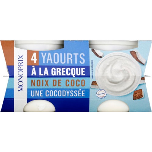 Monoprix Yaourt à la Grecque Coco 4x150g